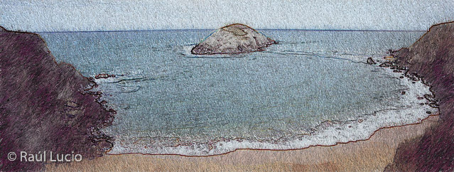 El tómbolo y la playa
